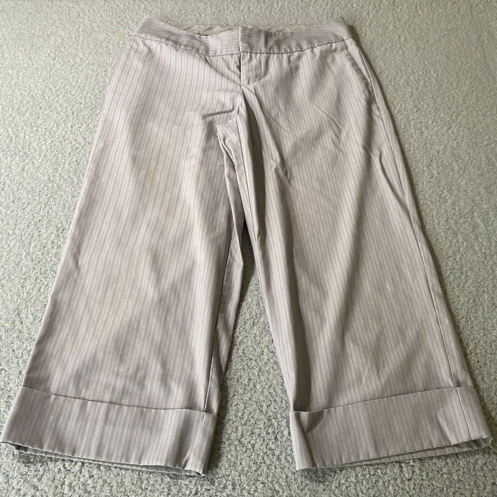 Mossimo Co. Long Shorts Gray Women's Size 2 Womens Striped‎ Zipper Button Pocket